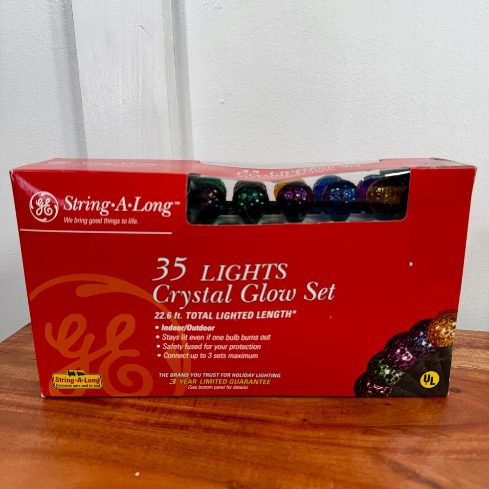 New GE String-A-Long 35 Lights Crystal Glow Set Indoor Outdoor Multicolor